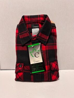 “VTG 90s Codet Flannel Shirt Large USA NWT Heavyweight Workwear Logger Outdoor